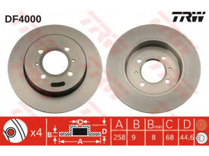TRW DF4000 stabdžių diskas 
 Dviratė transporto priemonės -> Stabdžių sistema -> Stabdžių diskai / priedai
4320654C00, 4320654C01