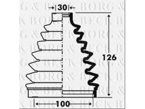 BORG & BECK BCB6100 gofruotoji membrana, kardaninis velenas 
 Ratų pavara -> Gofruotoji membrana
7701209248