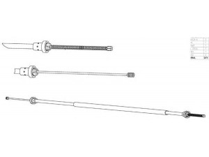 KAWE PU02239 trosas, stovėjimo stabdys 
 Stabdžių sistema -> Valdymo svirtys/trosai
474636