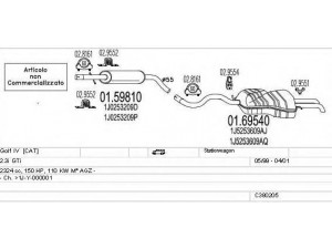 MTS C380205003009 išmetimo sistema 
 Išmetimo sistema -> Išmetimo sistema, visa