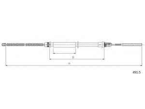 CABOR 491.5 trosas, stovėjimo stabdys 
 Stabdžių sistema -> Valdymo svirtys/trosai
1473322080, 4745F2, 4745G9, 1473322080