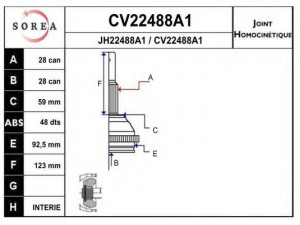 EAI CV22488A1K jungčių komplektas, kardaninis velenas 
 Ratų pavara -> Sujungimai/komplektas