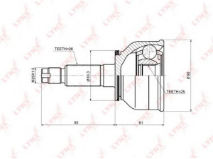 LYNXauto CO-5121 jungčių komplektas, kardaninis velenas 
 Ratų pavara -> Sujungimai/komplektas
G002-25-500, G002-25-500A, G002-25-500B