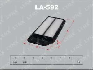 LYNXauto LA-592 oro filtras 
 Techninės priežiūros dalys -> Techninės priežiūros intervalai
17220-RAA-A00, 17220-RAA-A01, 17220-RAA-Y00
