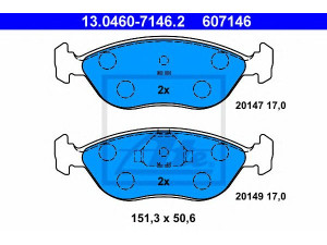 ATE 13.0460-7146.2 stabdžių trinkelių rinkinys, diskinis stabdys 
 Techninės priežiūros dalys -> Papildomas remontas
3344703
