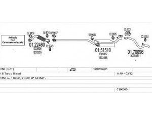 MTS C390300025128 išmetimo sistema 
 Išmetimo sistema -> Išmetimo sistema, visa