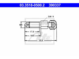 ATE 03.3518-0500.2 alsuoklio varžtas / vožtuvas
90 810 522 354, 345 510, 0690269