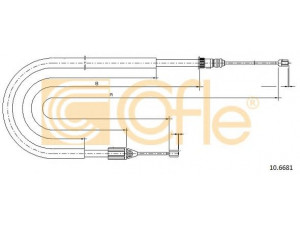 COFLE 10.6681 trosas, stovėjimo stabdys 
 Stabdžių sistema -> Valdymo svirtys/trosai
7700432013