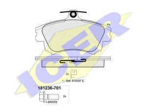 ICER 181236 stabdžių trinkelių rinkinys, diskinis stabdys 
 Techninės priežiūros dalys -> Papildomas remontas
MR 527 656, MR 850 976, MR 955 351