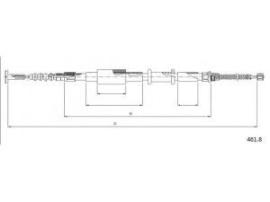 CABOR 461.8 trosas, stovėjimo stabdys 
 Stabdžių sistema -> Valdymo svirtys/trosai
46455422, 46468157, 7773000