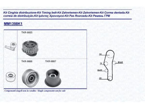 MAGNETI MARELLI 341313981101 paskirstymo diržo komplektas 
 Techninės priežiūros dalys -> Papildomas remontas