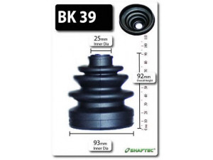SHAFTEC BK39 gofruotoji membrana, kardaninis velenas 
 Ratų pavara -> Gofruotoji membrana
