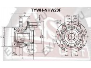 ASVA TYWH-NHW20F rato stebulė 
 Ašies montavimas/vairavimo mechanizmas/ratai -> Rato stebulė/montavimas -> Rato stebulė
43510-47011, 43570-47010