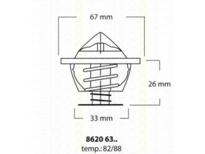 TRISCAN 8620 6382 termostatas, aušinimo skystis 
 Aušinimo sistema -> Termostatas/tarpiklis -> Thermostat
11 53 1 466 174, 11 53 1 710 953