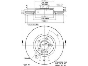 BREMBO 09.A427.10 stabdžių diskas 
 Stabdžių sistema -> Diskinis stabdys -> Stabdžių diskas
1379965, 1405510, 1420600, 1420601
