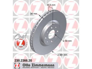 ZIMMERMANN 230.2366.20 stabdžių diskas 
 Dviratė transporto priemonės -> Stabdžių sistema -> Stabdžių diskai / priedai
465 35 086, 467 65 546