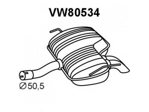 VENEPORTE VW80534 galinis duslintuvas 
 Išmetimo sistema -> Duslintuvas
1J6253609AC, 1J6253609BF, 1J6253609BG