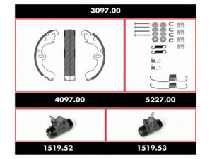 WOKING 3097.00 stabdžių rinkinys, būgniniai stabdžiai 
 Stabdžių sistema -> Būgninis stabdys -> Stabdžių remonto rinkinys