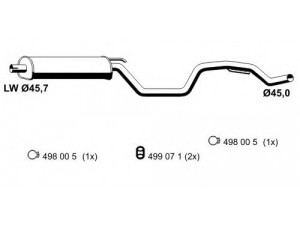ERNST 043113 vidurinis duslintuvas 
 Išmetimo sistema -> Duslintuvas
58 52 182, 24447474