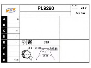 SNRA PL9290 starteris
82224044, 614090022