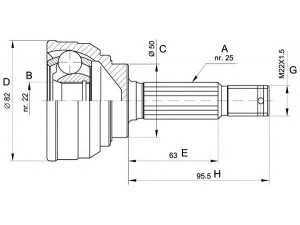 OPEN PARTS CVJ5022.10 jungčių komplektas, kardaninis velenas 
 Ratų pavara -> Sujungimai/komplektas
4950721000, 4950821000, MB176160