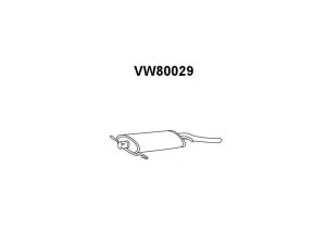 VENEPORTE VW80029 galinis duslintuvas 
 Išmetimo sistema -> Duslintuvas
533253609AC, 533253609AL, 533253609AM