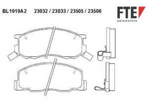 FTE BL1919A2 stabdžių trinkelių rinkinys, diskinis stabdys
04465-28350, 04465-28470
