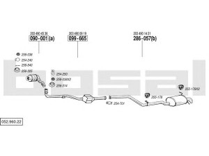 BOSAL 052.960.22 išmetimo sistema 
 Išmetimo sistema -> Išmetimo sistema, visa