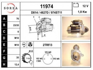 EAI 11974 starteris 
 Elektros įranga -> Starterio sistema -> Starteris
12412247063