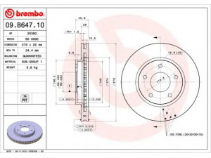 BREMBO 09.B647.10 stabdžių diskas 
 Dviratė transporto priemonės -> Stabdžių sistema -> Stabdžių diskai / priedai
4615A115, 4615A190, MN116329, MN116330