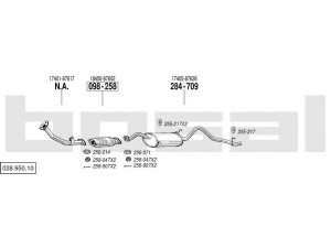 BOSAL 028.950.10 išmetimo sistema 
 Išmetimo sistema -> Išmetimo sistema, visa