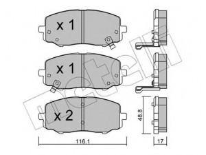 METELLI 22-0912-0 stabdžių trinkelių rinkinys, diskinis stabdys 
 Techninės priežiūros dalys -> Papildomas remontas
58101-1JA60