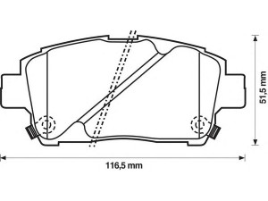 BENDIX 572405B stabdžių trinkelių rinkinys, diskinis stabdys 
 Techninės priežiūros dalys -> Papildomas remontas
044650W050, 044650W080, 0446512581