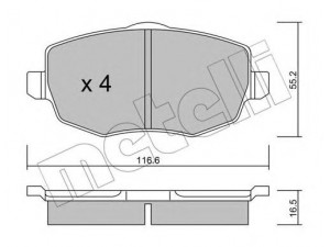 METELLI 22-0528-0 stabdžių trinkelių rinkinys, diskinis stabdys 
 Techninės priežiūros dalys -> Papildomas remontas
77362359, 77362360