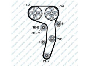 DAYCO 941032 paskirstymo diržas 
 Techninės priežiūros dalys -> Papildomas remontas
03L109119, 03L109119A, 03L109119D