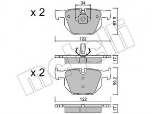 METELLI 22-0644-4 stabdžių trinkelių rinkinys, diskinis stabdys 
 Techninės priežiūros dalys -> Papildomas remontas
34 21 6 776 937