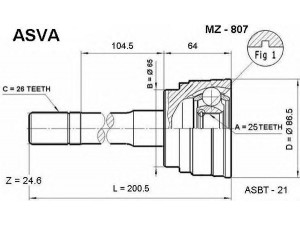 ASVA MZ-807 jungčių komplektas, kardaninis velenas 
 Ratų pavara -> Sujungimai/komplektas
0K012 22 51