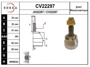 EAI CV22297K jungčių komplektas, kardaninis velenas 
 Ratų pavara -> Sujungimai/komplektas
