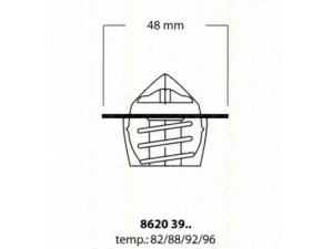 TRISCAN 8620 3988 termostatas, aušinimo skystis 
 Aušinimo sistema -> Termostatas/tarpiklis -> Thermostat
036 121 113, 052 121 113, 96143939