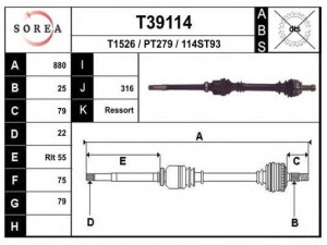 EAI T39114 kardaninis velenas 
 Ratų pavara -> Kardaninis velenas
3273AL