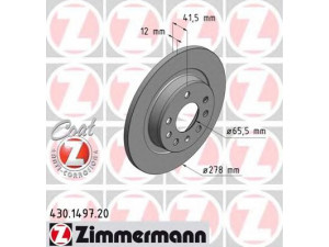 ZIMMERMANN 430.1497.20 stabdžių diskas 
 Stabdžių sistema -> Diskinis stabdys -> Stabdžių diskas
468 364 89, 517 992 36, 717 725 52