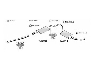 ASSO ART0744 išmetimo sistema 
 Išmetimo sistema -> Išmetimo sistema, visa