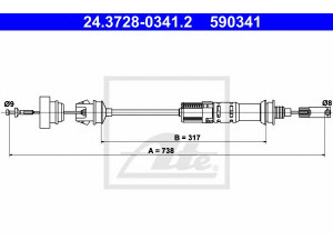 ATE 24.3728-0341.2 sankabos trosas 
 Dviratė transporto priemonės -> Kabeliai ir tachometro velenaai -> Sankabos trosas
2150 H9, 2150 S4, 1476637080, 1479128080