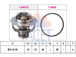 FACET 7.8957 termostatas, aušinimo skystis 
 Aušinimo sistema -> Termostatas/tarpiklis -> Thermostat