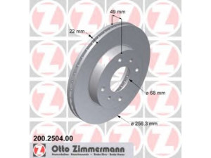 ZIMMERMANN 200.2504.00 stabdžių diskas 
 Dviratė transporto priemonės -> Stabdžių sistema -> Stabdžių diskai / priedai
40206-71E00, 40206-71E01, 40206-71E02