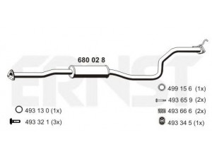 ERNST 680028 vidurinis duslintuvas 
 Išmetimo sistema -> Duslintuvas
18220-SR3-307, 18220-SR3-A22, 18220-SR3-E21
