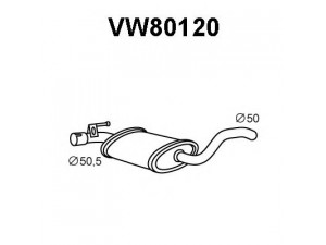 VENEPORTE VW80120 vidurinis duslintuvas 
 Išmetimo sistema -> Duslintuvas
1H0253409B, 1H0253409E, 1H0253409Q