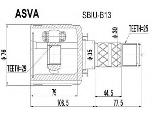 ASVA SBIU-B13 jungčių komplektas, kardaninis velenas 
 Ratų pavara -> Sujungimai/komplektas
28392-AG000, 28392-AG00A, 28392-AG00B