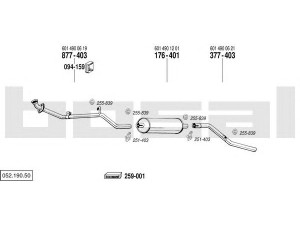BOSAL 052.190.50 išmetimo sistema 
 Išmetimo sistema -> Išmetimo sistema, visa