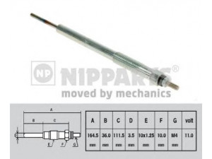 NIPPARTS N5710304 kaitinimo žvakė 
 Kibirkšties / kaitinamasis uždegimas -> Kaitinimo kaištis
36710-4X900